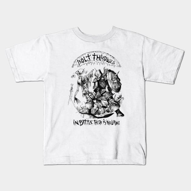 BOLT THROWER DRIVEN Kids T-Shirt by pertasaew